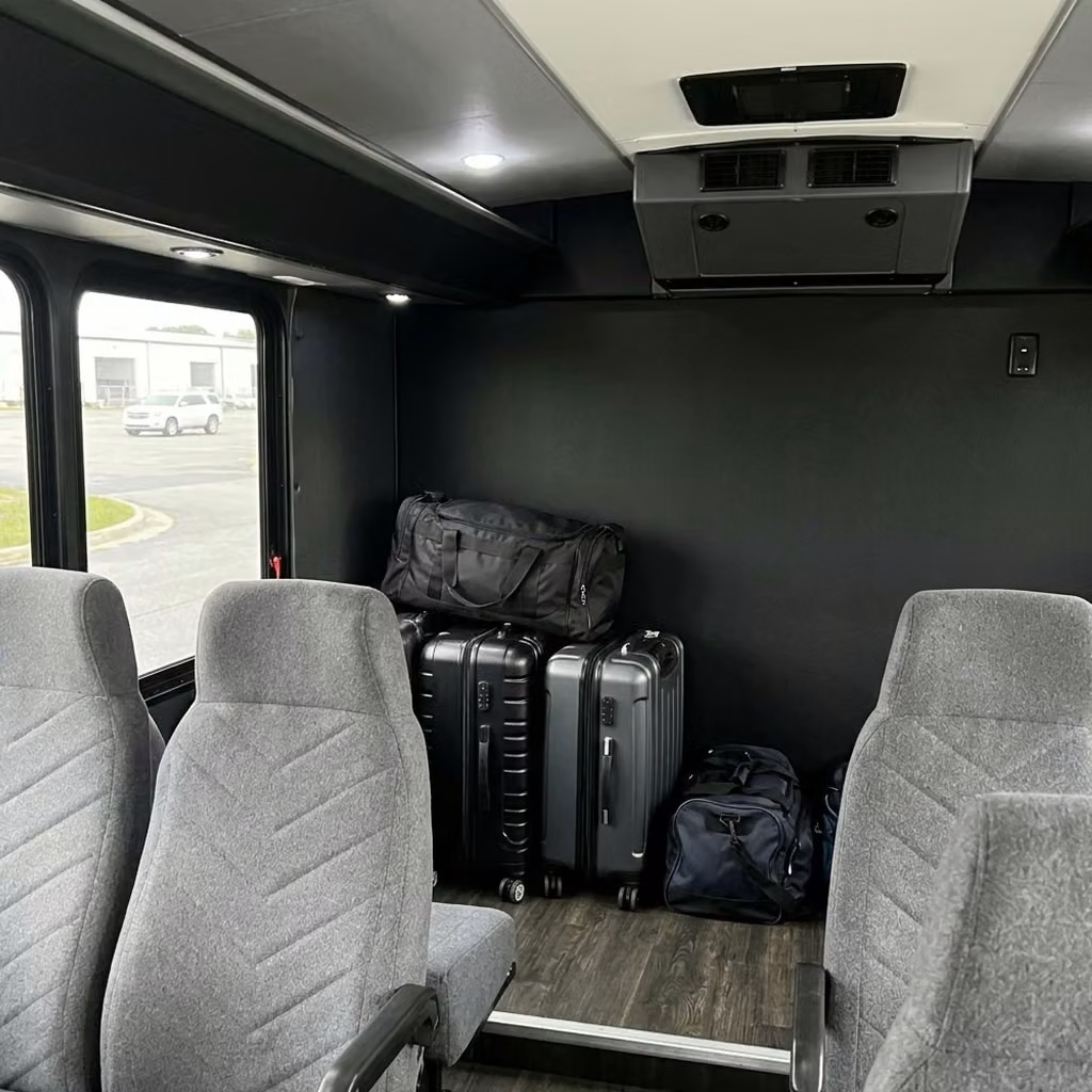 ankeny 15 passenger minibus luggage area