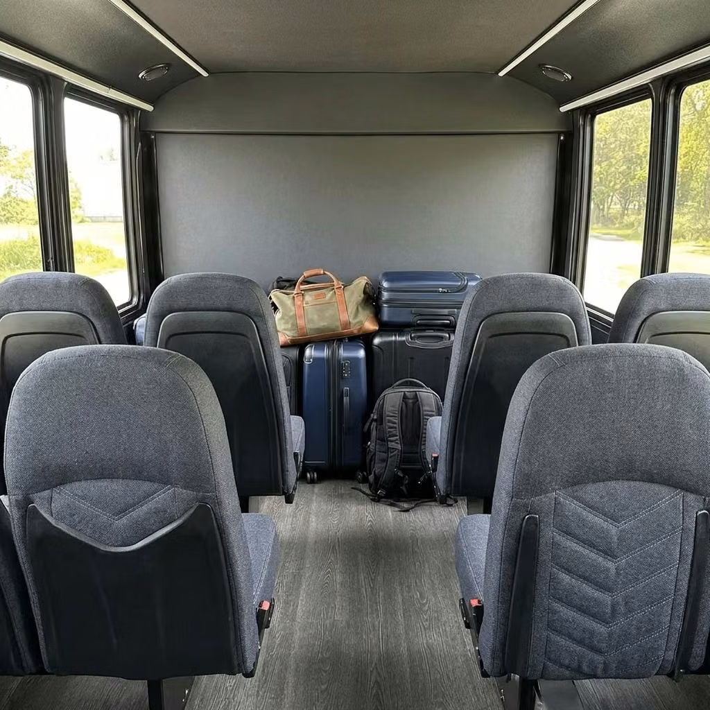 ankeny 25 passenger minibus luggage area