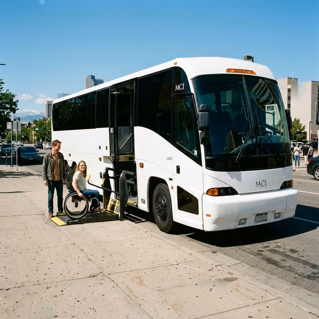 ankeny 56 passenger charter bus wheelchair lift