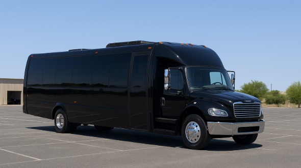 Exterior of Charter Bus Company Cedar Rapids's 28 Passenger Mini bus in Cedar Rapids