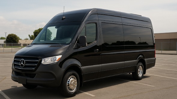 Exterior of Charter Bus Company Cedar Rapids's Sprinter Van Rental With Driver in Cedar Rapids